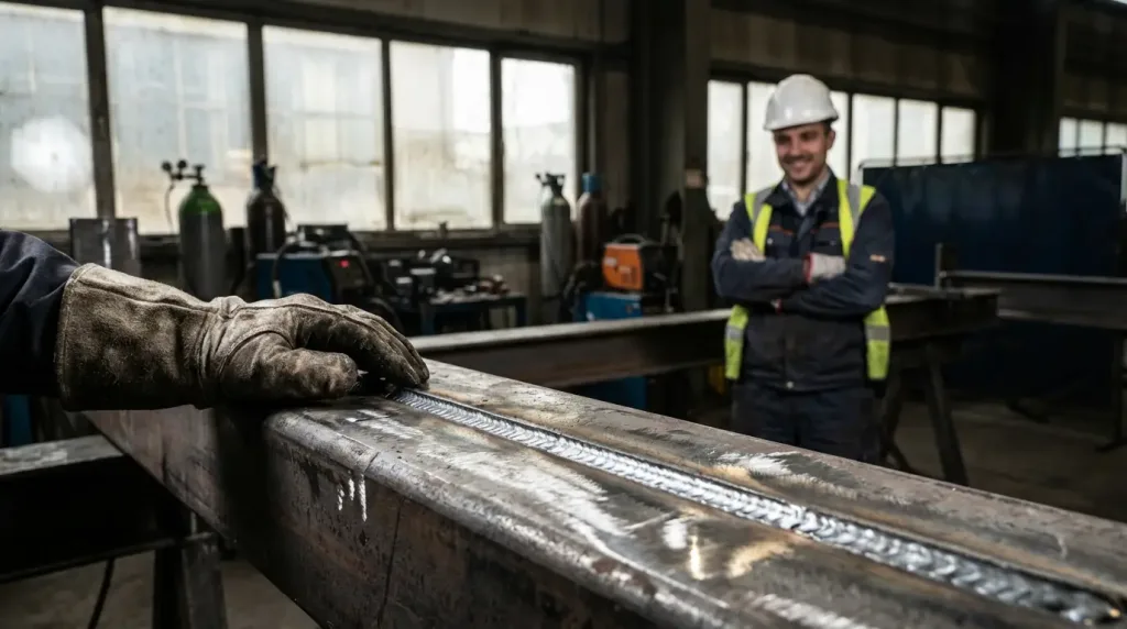 проверка сварочного шва на металлоконструкции