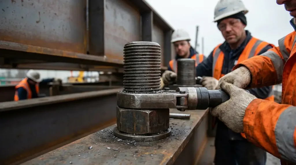 монтаж болтового соединения на высоте