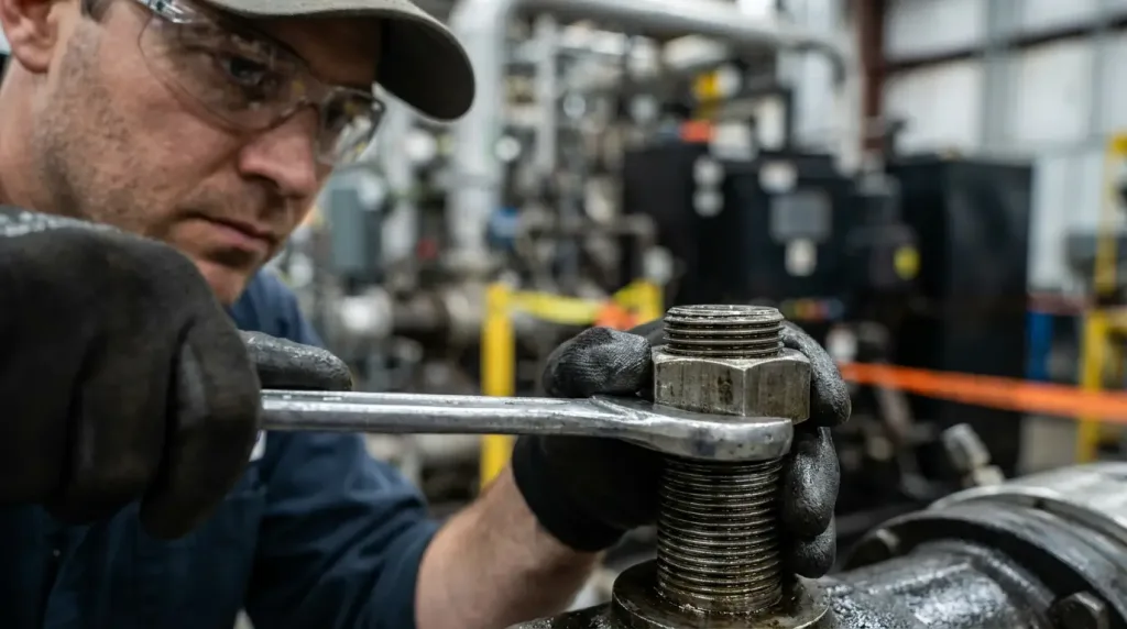 затяжка гайки на металле